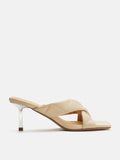 PAZZION, Dionne Criss Cross Sandal Heels, Almond