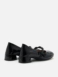 PAZZION, Ellettra Braided Strap MaryJane Heels, Black