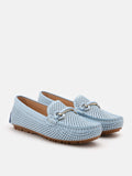 PAZZION, Ellie Monotonous Cut Out Moccasins, Blue