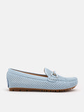 PAZZION, Ellie Monotonous Cut Out Moccasins, Blue