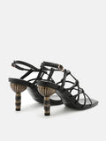 PAZZION, Emmeline Strappy Heel Sandals, Black