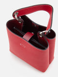 PAZZION, Estelle Leather Mini Bucket Bag, Red