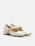 PAZZION, Etta Square-Toe MaryJane Heels, Beige