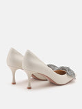 PAZZION, Fiona Crystal Embellished High Heel, Beige