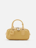 PAZZION, Fiorella Woven Leather Bag, Yellow