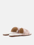 PAZZION, Florence Crystal Embroidered Slides, Pink