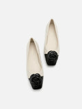 PAZZION, Floret Patent Toe Cap Quilted Flats, Beige