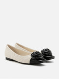 PAZZION, Floret Patent Toe Cap Quilted Flats, Beige