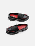 PAZZION, Floy Leather Loafers, Black