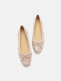 PAZZION, Gianna Sequinned Bow Flats, Pink