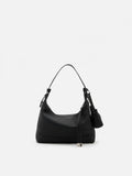 PAZZION, Giovanna Slouchy Leather Shoulder Bag, Black