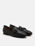 PAZZION, Giovanni Horsebit Monochrome Loafers, Black