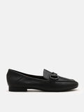 PAZZION, Giovanni Horsebit Monochrome Loafers, Black