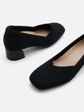 PAZZION, Glenda Flyknit Low Heels, Black