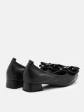 PAZZION, Grace Oversize Bow Ballerinas, Black