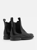 PAZZION, Gwen Calfskin Leather Chelsea Boots, Black