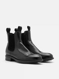 PAZZION, Gwen Calfskin Leather Chelsea Boots, Black