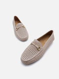 PAZZION, Haider Woven Perforated Loafers, Pink