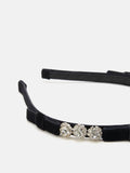 PAZZION, Halina Diamante and Bow Hair Band, Black