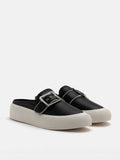 PAZZION, Hanna Contrast Buckle Strap Slip On Sneakers, Black