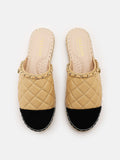 PAZZION, Hans Dual Quilted Slip On Mules, Almond