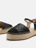 PAZZION, Hans Quilted Espadrille Slingbacks, Black