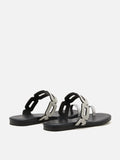 PAZZION, Helivara Crystal Link Slides, Black