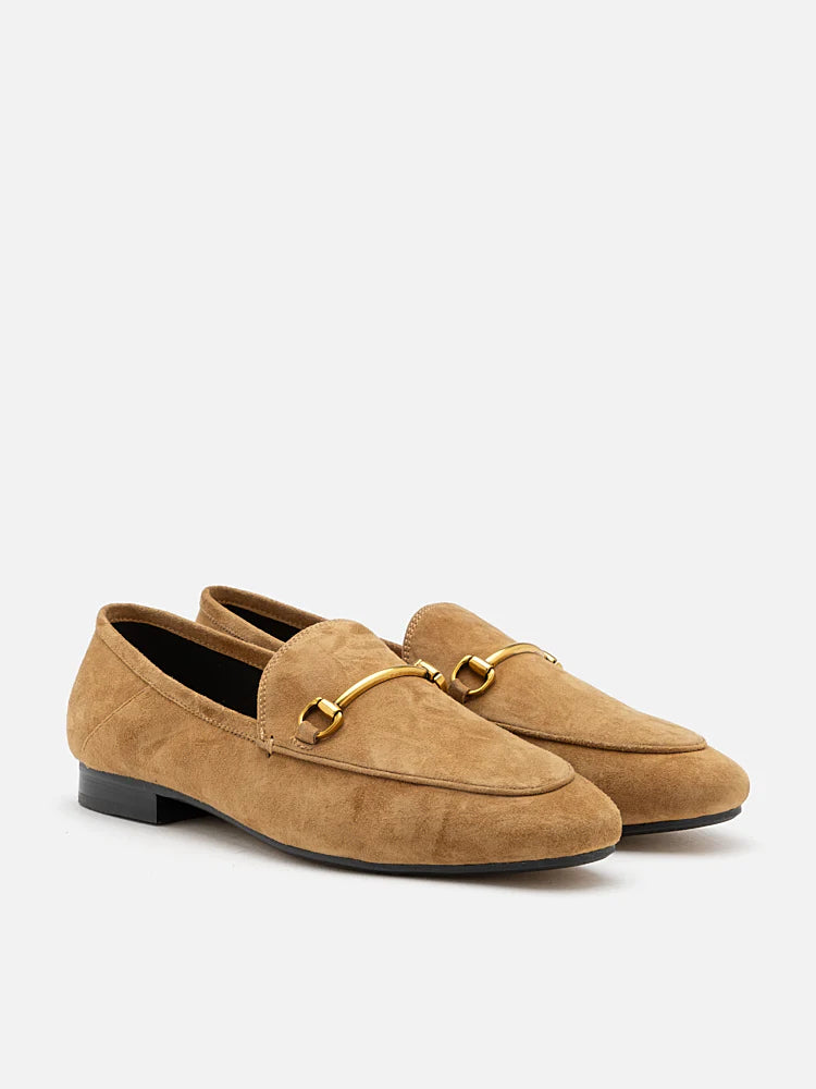Isabeau.S Metal Buckle Leather Loafers