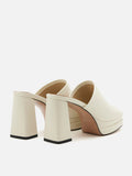 PAZZION, Isha Chunky Platform Heels, Beige