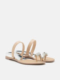 [SALE]Jamila Silver Toe-Ring Slide Sandals