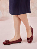 PAZZION, Janae Sculpted Bow Knot Flats, Wine