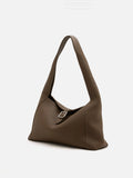 PAZZION, Jarelisse Clasp Buckle Leather Shoulder Bag, Khaki