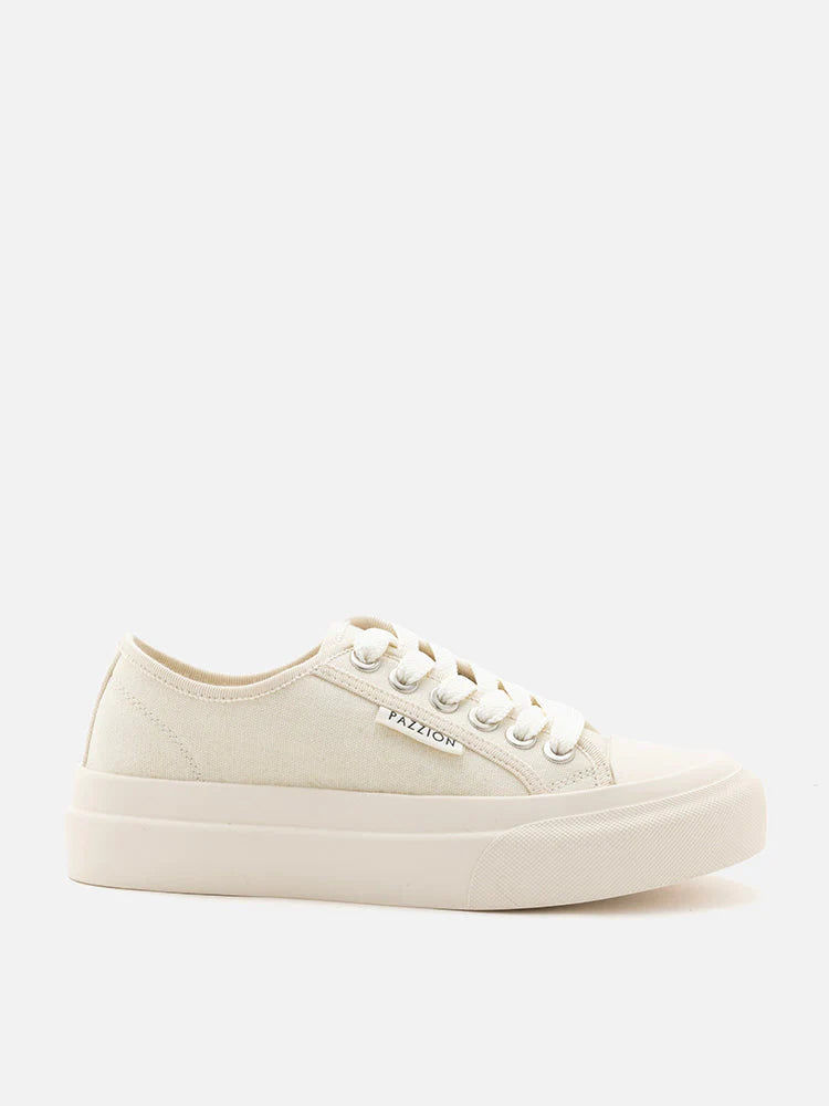 PAZZION, Jayla Canvas Sneakers, White