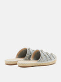 PAZZION, Jaylen Embellished Espadrille Mules, Silver