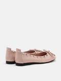 PAZZION,Karina Studded Bow Ballet Flats,Pink