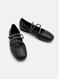 PAZZION, Kassandra Strappy Ballet Flats, Black