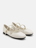 PAZZION, Kassandra Strappy Ballet Flats, White