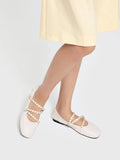 PAZZION, Kassandra Strappy Ballet Flats, White