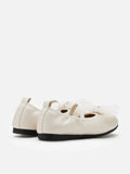 PAZZION, Katie Tulle Bow Mary Janes, Beige