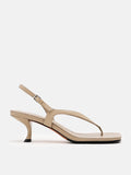 PAZZION, Kimi Strappy Kitten Heels, Khaki