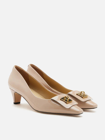 Kora Square Buckle Patent Heels