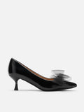 PAZZION, Kylie Tulle Bow Heels, Black