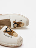 PAZZION, Larisse Horse Motif Espadrilles, Beige