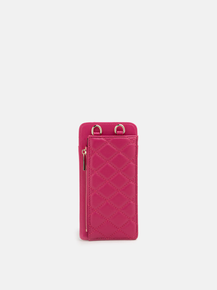 PAZZION, Leah Quilted Cross Body Utility Bag, Pink