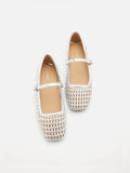 PAZZION, Leonie Woven Mary Janes, Silver