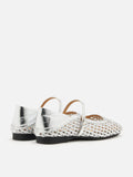 PAZZION, Leonie Woven Mary Janes, Silver