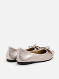 PAZZION, Lilith Polished Silver Ballet Flats, Gold