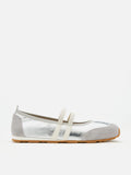 PAZZION, Liravelle Double-Strap Suede Mary Janes, Silver
