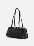 PAZZION, Louella Crinkled Elongated Handle Bag, Black