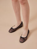 PAZZION, Lourdes Bow Mesh Flats, Brown